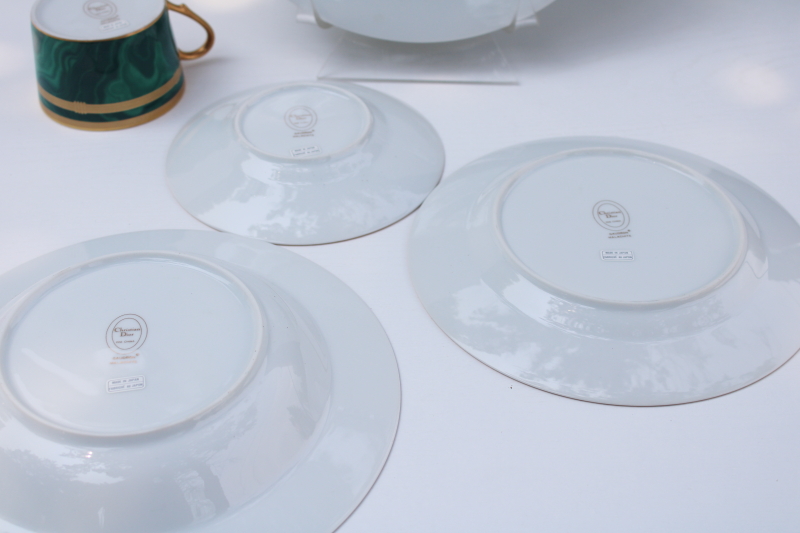 photo of Christian Dior Malachite china green w/ gold, unused vintage place setting five pieces #11