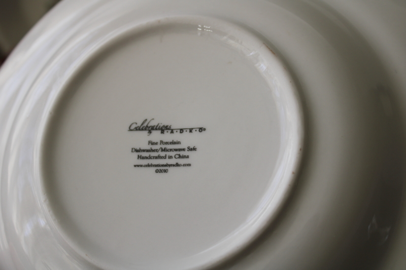 photo of Christmas Christopher Radko Holiday Celebrations tree pattern china soup or pasta bowls set #3