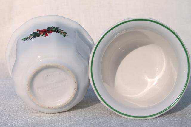 photo of Christmas Heritage Pfaltzgraff large custard cups / creme brulee dishes set of 12 #4