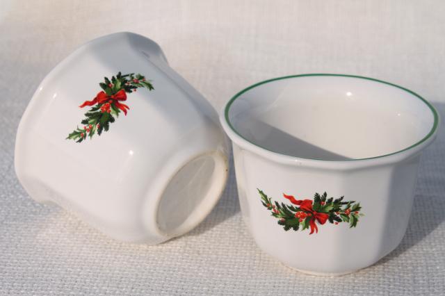 photo of Christmas Heritage Pfaltzgraff large custard cups / creme brulee dishes set of 12 #5