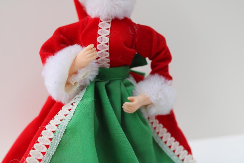 photo of Christmas Santa girl Bradley big eyed doll 60s vintage, fun retro holiday decor #3