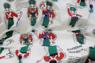 catalog photo of Christmas Soliders vintage print cotton cut & sew panel, holiday decorations to craft