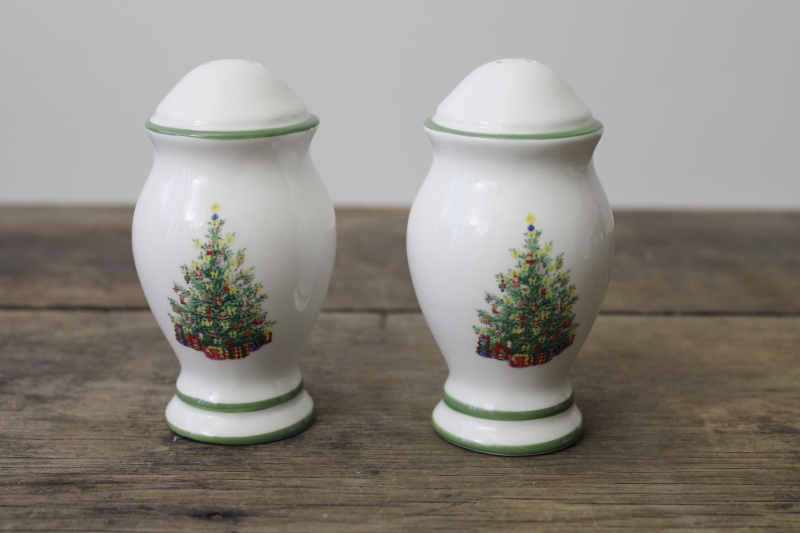 photo of Christmas Traditions Christopher Radko Holiday Celebrations tree pattern S&P shakers #1