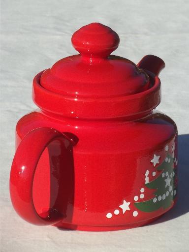 photo of Christmas Tree Waechtersbach pottery teapot, five cup tea pot  #4
