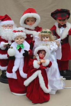 catalog photo of Christmas animated figures, large moving dolls, angel & Santa for holiday decorations