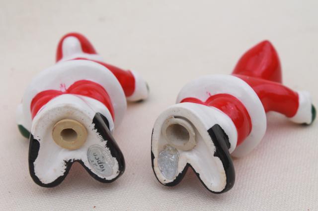 photo of Christmas bell ringers Santa & Mrs. Claus S&P, vintage Napco Japan salt & pepper shakers #7