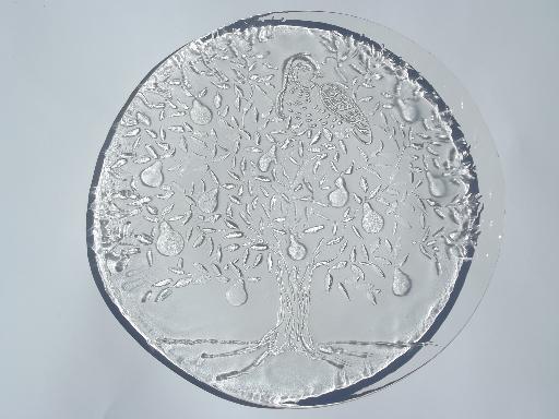 photo of Christmas cake or serving plate, glass Partridge in a Pear Tree platter #1