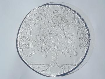 catalog photo of Christmas cake or serving plate, glass Partridge in a Pear Tree platter