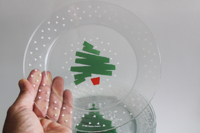photo of Christmas confetti Arcoroc glass salad or dessert plates new old stock 1980s vintage  #2