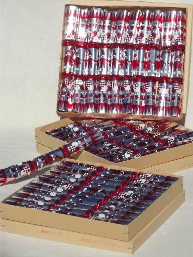 photo of Christmas cracker party favors, new old stock English crackers made in Denmark #1