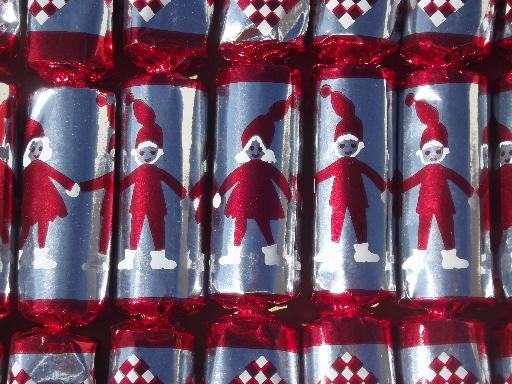 photo of Christmas cracker party favors, new old stock English crackers made in Denmark #5