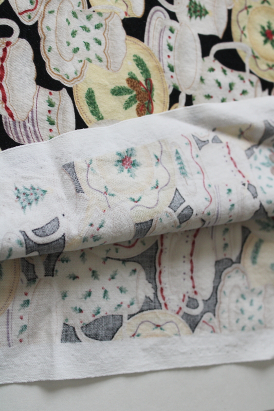 photo of Christmas dishes print cotton quilting fabric remnant novelty print  #3