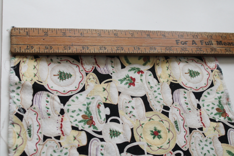 photo of Christmas dishes print cotton quilting fabric remnant novelty print  #4