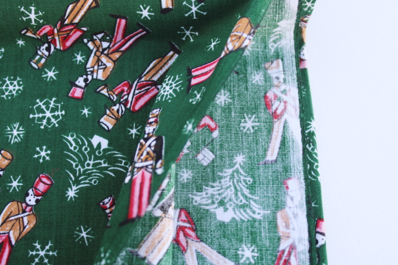 photo of Christmas print quilting weight cotton fabric, parade of the wooden soldiers on green #3