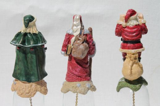 photo of Christmas thru the Ages Santas collectible glass bells w/ Santa Claus figures #4