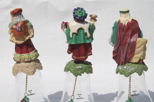 photo of Christmas thru the Ages Santas collectible glass bells w/ Santa Claus figures #10