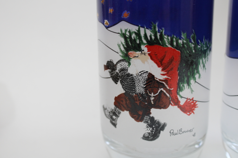 photo of Christmas tomten gnome Paul Bonner drinking glasses vintage 1998 God Jul  #2