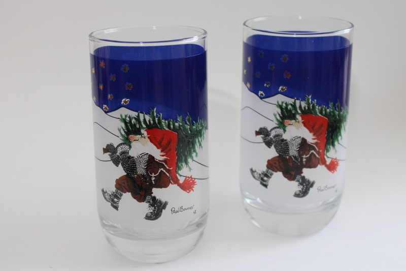 photo of Christmas tomten gnome Paul Bonner drinking glasses vintage 1998 God Jul  #4