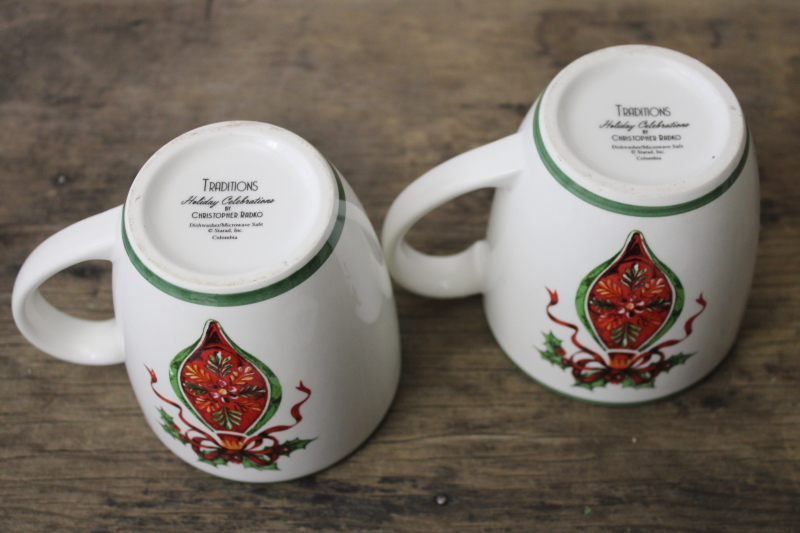 photo of Christopher Radko Christmas Traditions ceramic mugs Holiday Celebrations ornaments pattern #2