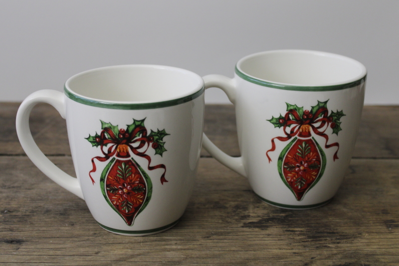 photo of Christopher Radko Christmas Traditions ceramic mugs Holiday Celebrations ornaments pattern #3