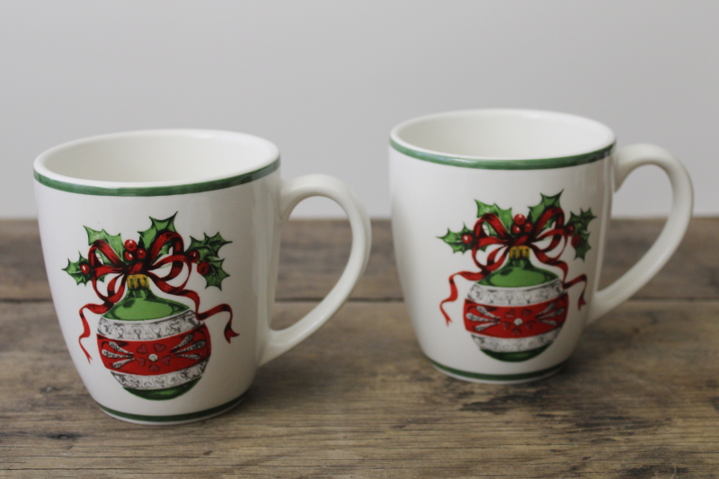 photo of Christopher Radko Christmas Traditions ceramic mugs Holiday Celebrations ornaments pattern #1