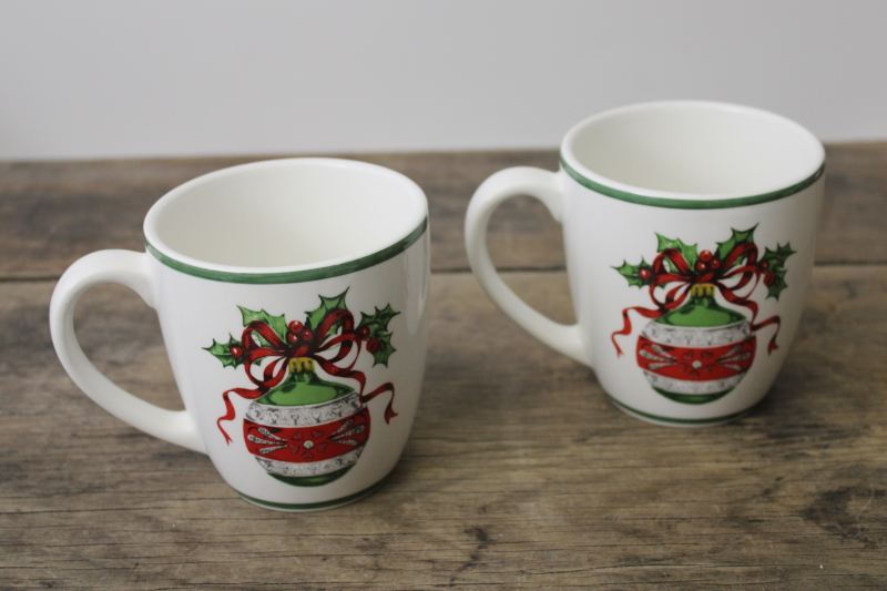 photo of Christopher Radko Christmas Traditions ceramic mugs Holiday Celebrations ornaments pattern #3