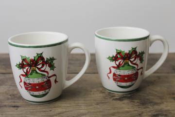 catalog photo of Christopher Radko Christmas Traditions ceramic mugs Holiday Celebrations ornaments pattern