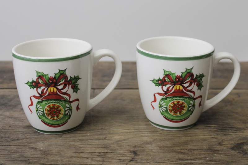 photo of Christopher Radko Christmas Traditions ceramic mugs Holiday Celebrations ornaments pattern #1