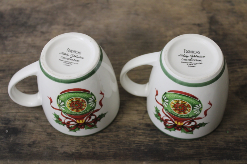 photo of Christopher Radko Christmas Traditions ceramic mugs Holiday Celebrations ornaments pattern #3