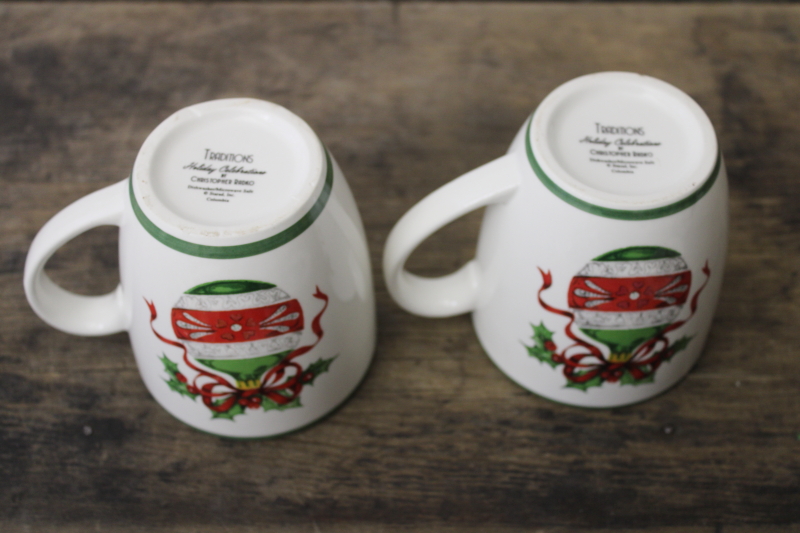 photo of Christopher Radko Christmas Traditions ceramic mugs Holiday Celebrations ornaments pattern #3