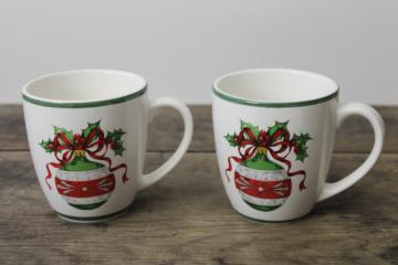 Christopher Radko Christmas Traditions ceramic mugs Holiday Celebrations ornaments pattern