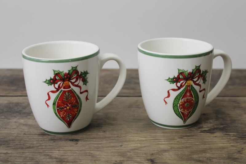 photo of Christopher Radko Christmas Traditions ceramic mugs Holiday Celebrations ornaments pattern #1