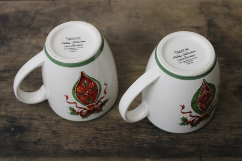 photo of Christopher Radko Christmas Traditions ceramic mugs Holiday Celebrations ornaments pattern #3