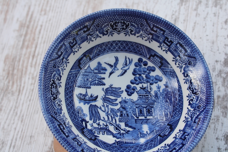 photo of Churchill England blue willow pattern china cereal bowls, never used  #4