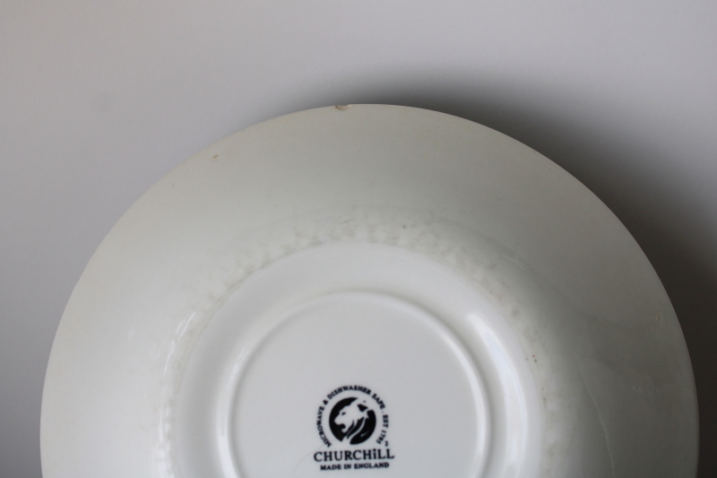 photo of Churchill England china vintage Blue Peony floral toile print round serving bowl #5
