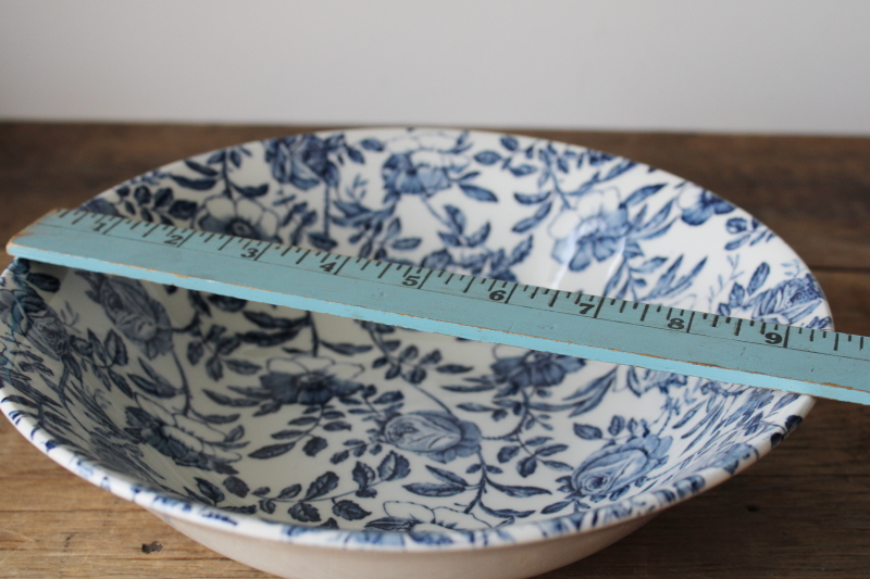photo of Churchill England china vintage Blue Peony floral toile print round serving bowl #6