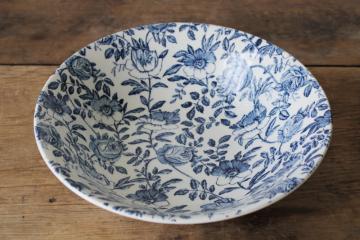 catalog photo of Churchill England china vintage Blue Peony floral toile print round serving bowl 