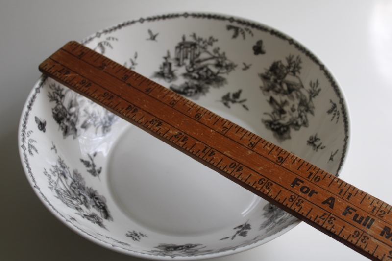 photo of Churchill Queen's bone china large bowl Toille print black & white vintage toile  #6