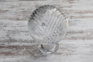 Cioni Italy label cut crystal orb, large art glass trophy round globe shape 