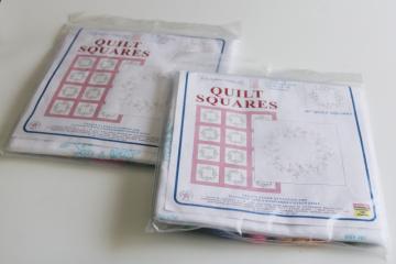 catalog photo of Circle of Flowers pattern quilt blocks stamped for embroidery, sealed kits w/ floss 