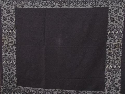 photo of Civil War vintage, antique carriage buggy robe blanket, black/grey wool #2