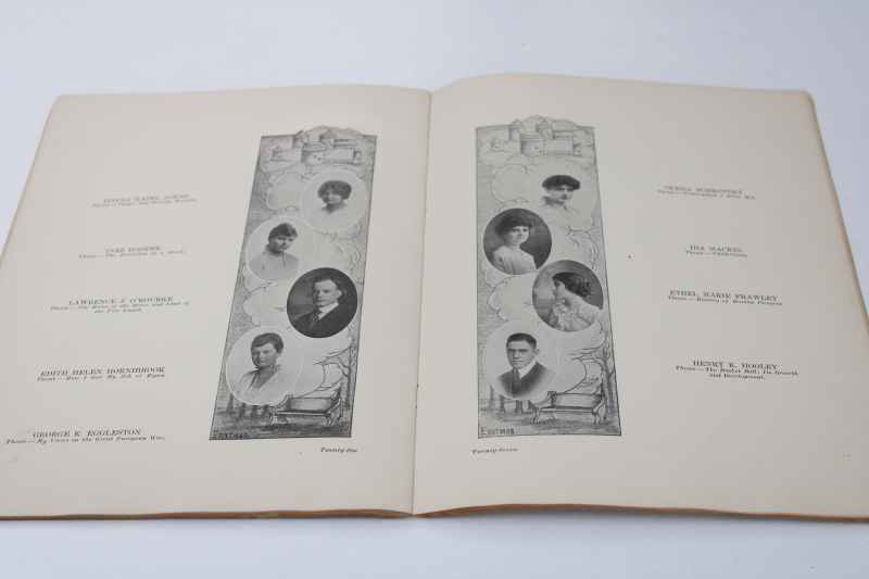 photo of Class of 1914-1915 Commencement book Lawrence College Appleton Wisconsin university vintage memorabilia #7