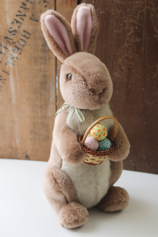 photo of Classic Pooh stuffed animal, Rabbit w/ Easter basket, Disney Gund plush bunny toy  #1