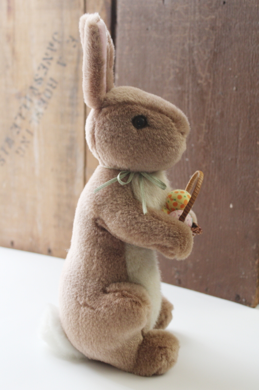 photo of Classic Pooh stuffed animal, Rabbit w/ Easter basket, Disney Gund plush bunny toy  #6