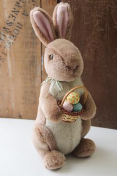 catalog photo of Classic Pooh stuffed animal, Rabbit w/ Easter basket, Disney Gund plush bunny toy 