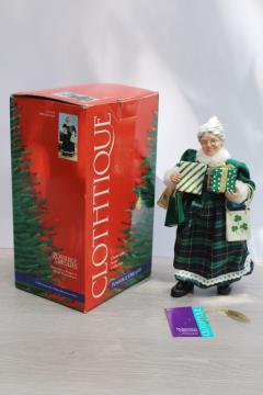 catalog photo of Clothtique Possible Dreams Mrs Santa Irish Mrs O'Claus figurine in box, 2000s vintage 