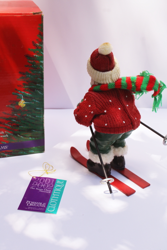 photo of Clothtique Possible Dreams Santa's Shalom skier Santa figurine in box, vintage 2001  #4
