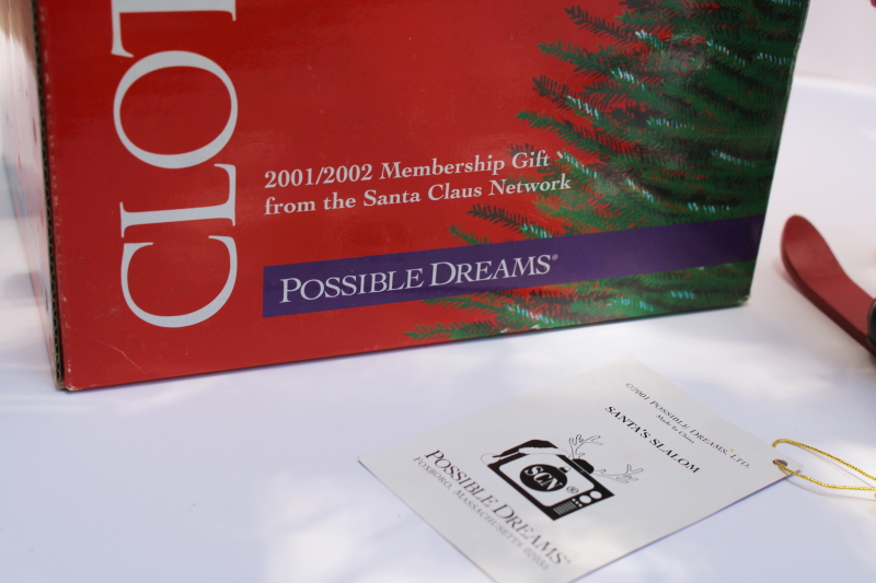 photo of Clothtique Possible Dreams Santa's Shalom skier Santa figurine in box, vintage 2001  #5