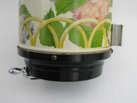 photo of Club 1940s vintage flowered kitchen cabinet hoosier coffee canister bin dispenser #3