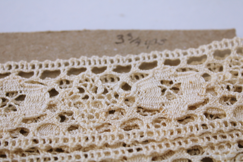photo of Cluny style vintage ivory cotton lace insertion sewing trim for ribbon or edging #2